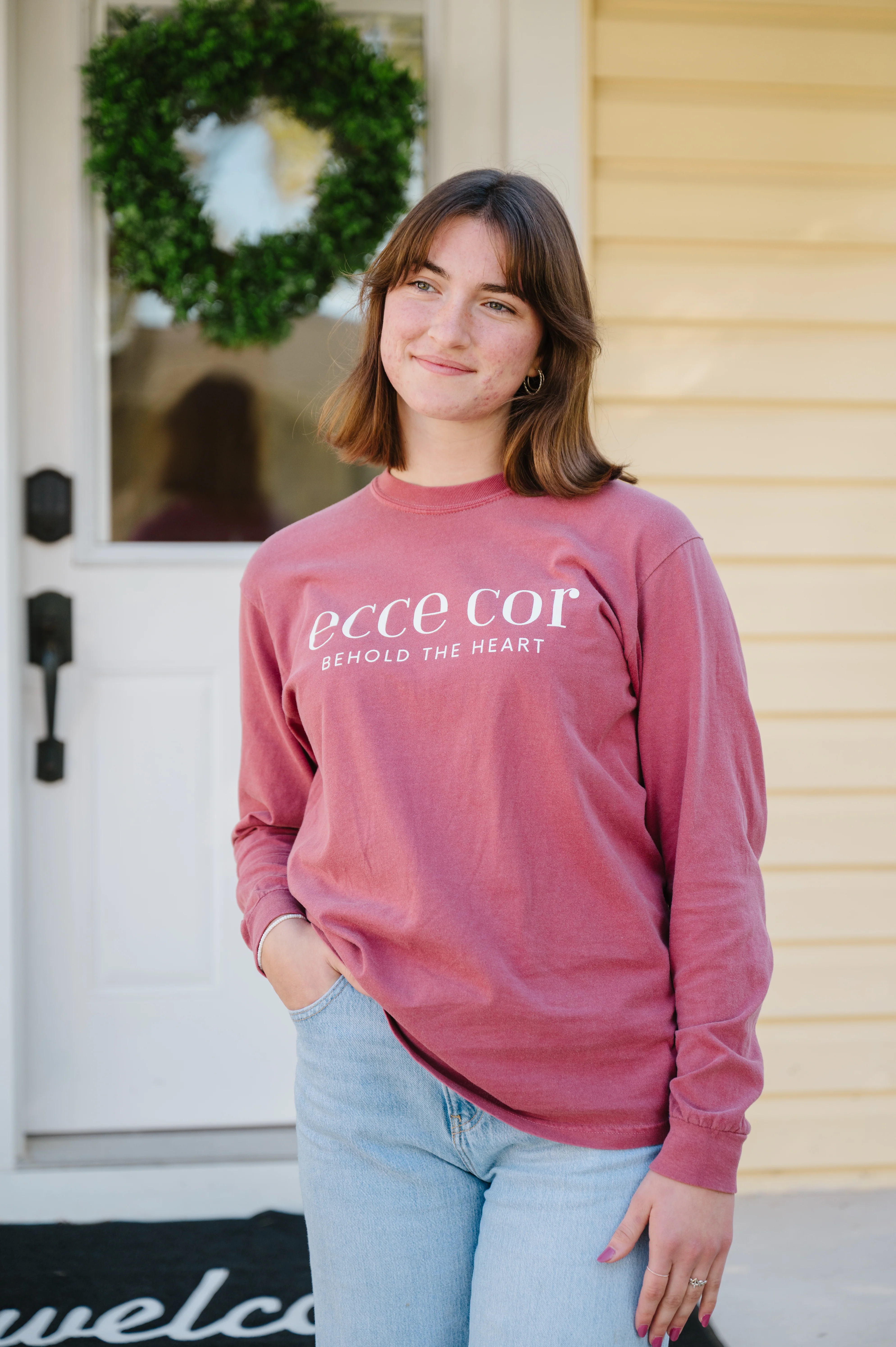 "Ecce Cor" / Sacred Heart of Jesus T-Shirt - Image 5