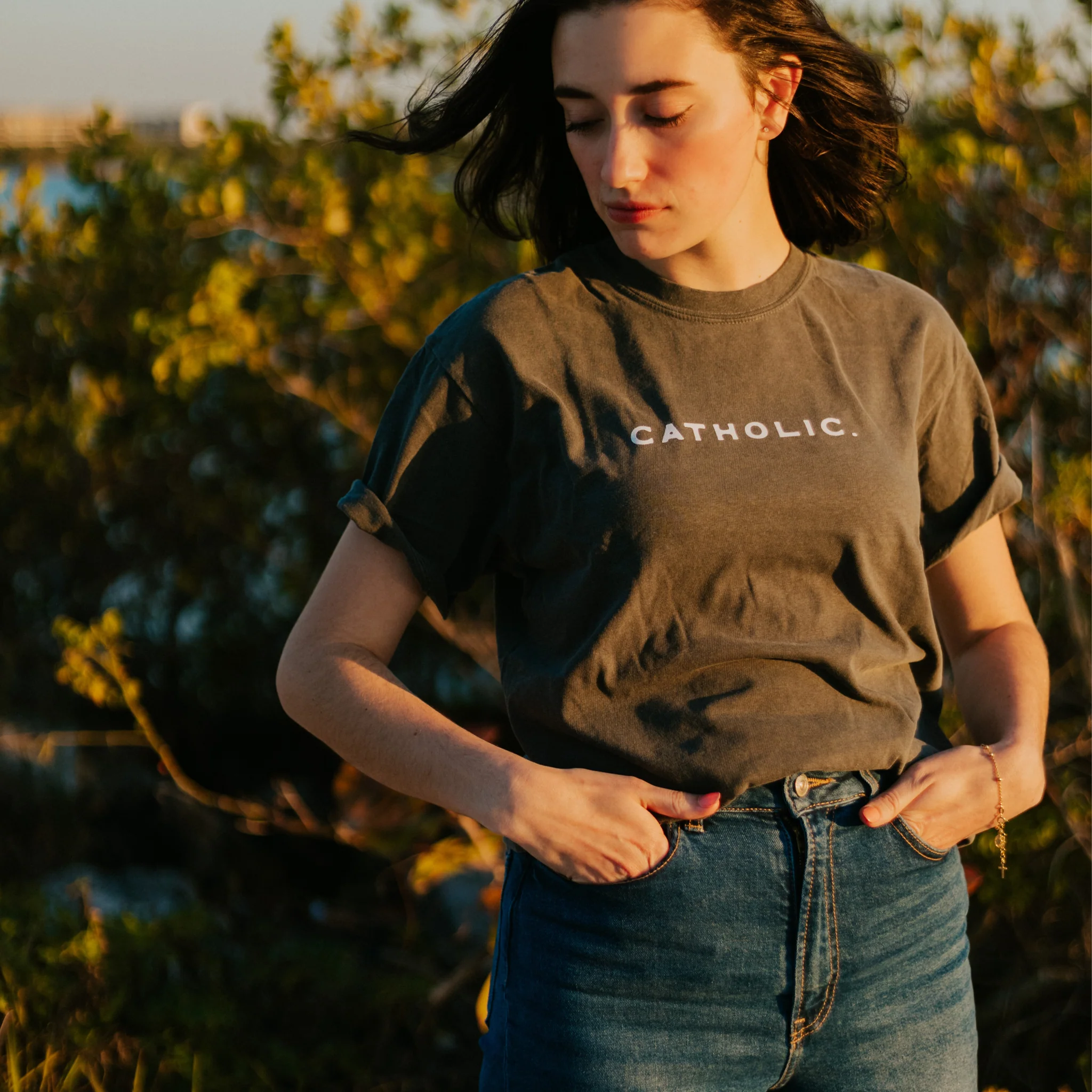 "Catholic." / T-Shirt - Image 4
