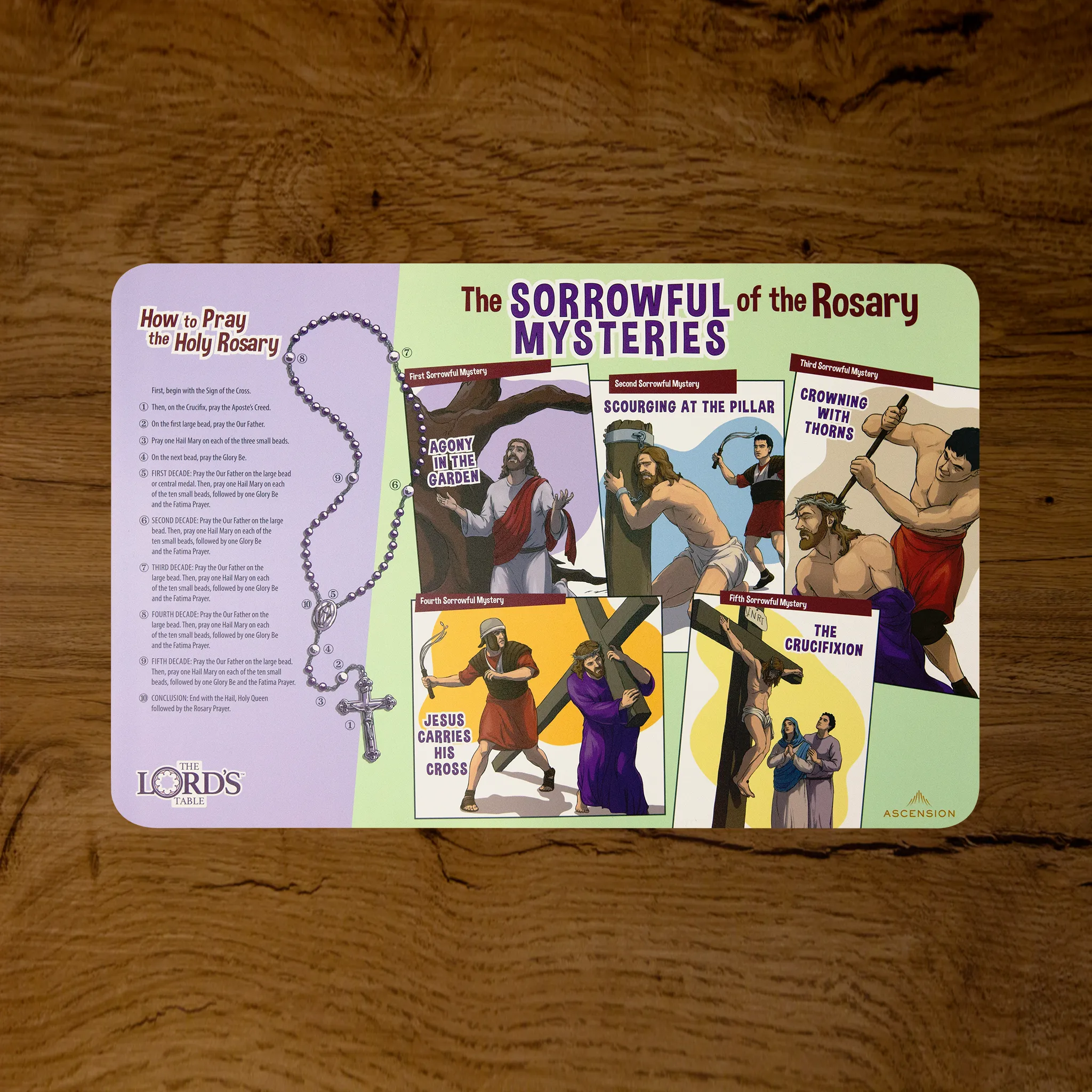 How to Pray the Holy Rosary Placemats (Set of 4) - Image 3