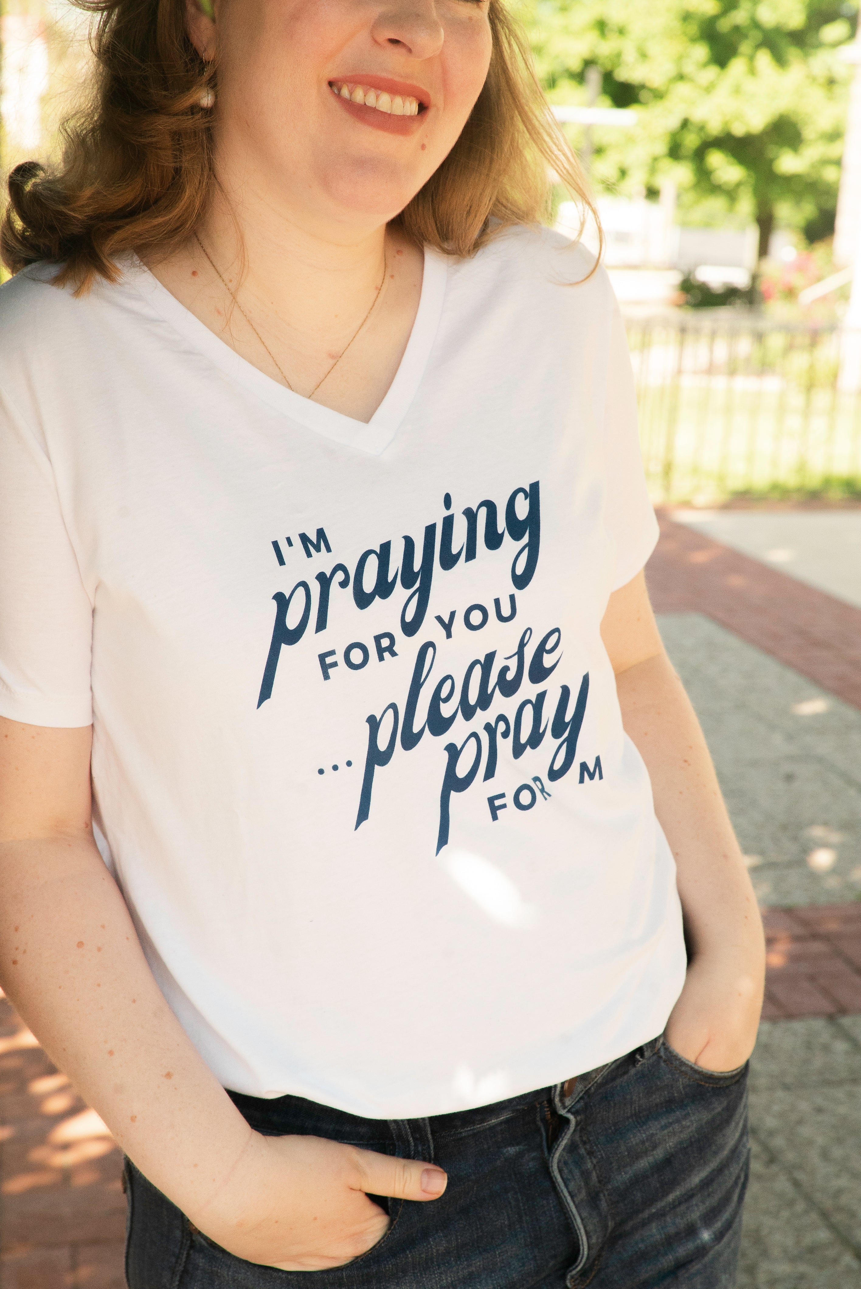 "I'm Praying for You" Women's V-Neck Shirt - Image 5