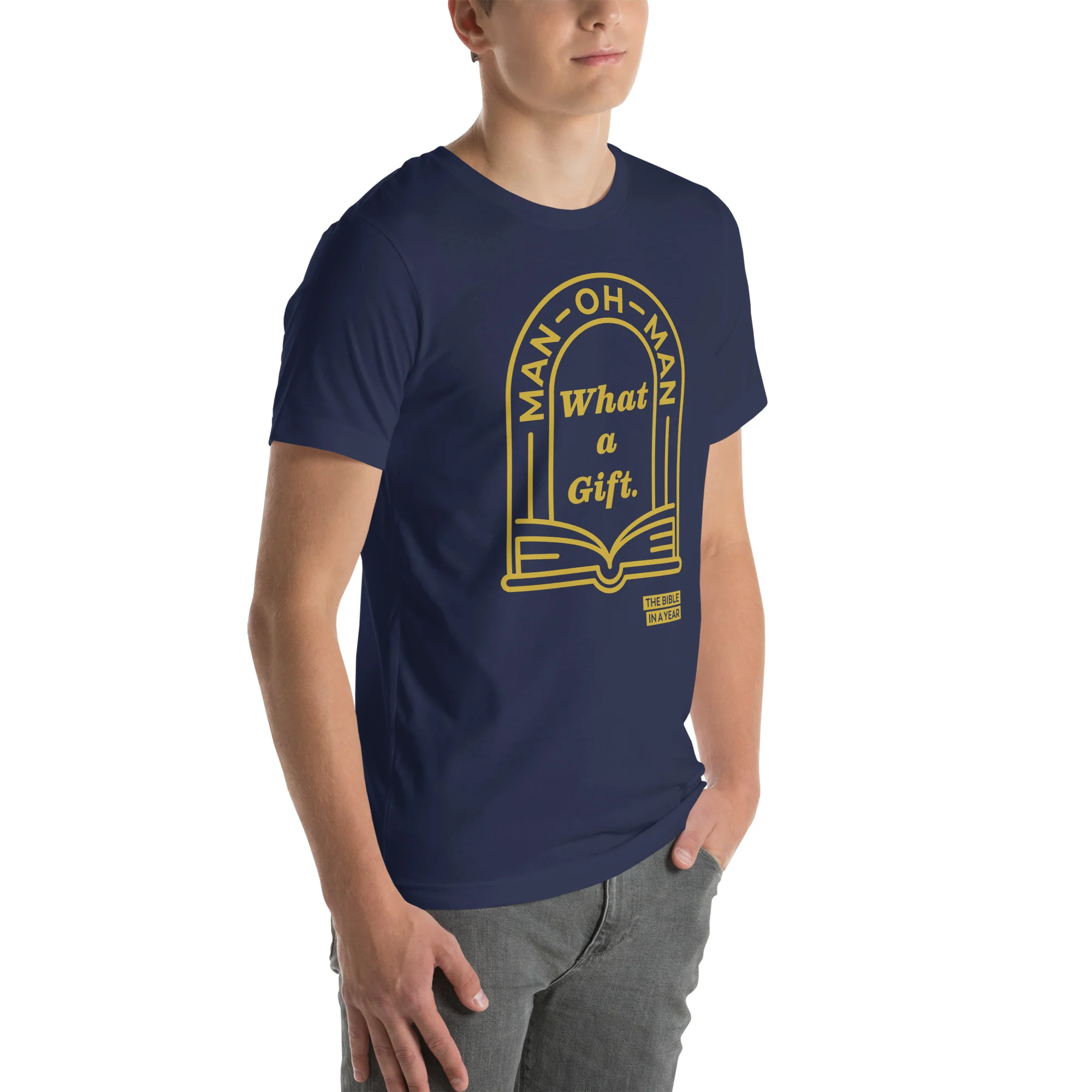 "Man Oh Man" / Bible in a Year Crew T-Shirt - Image 17