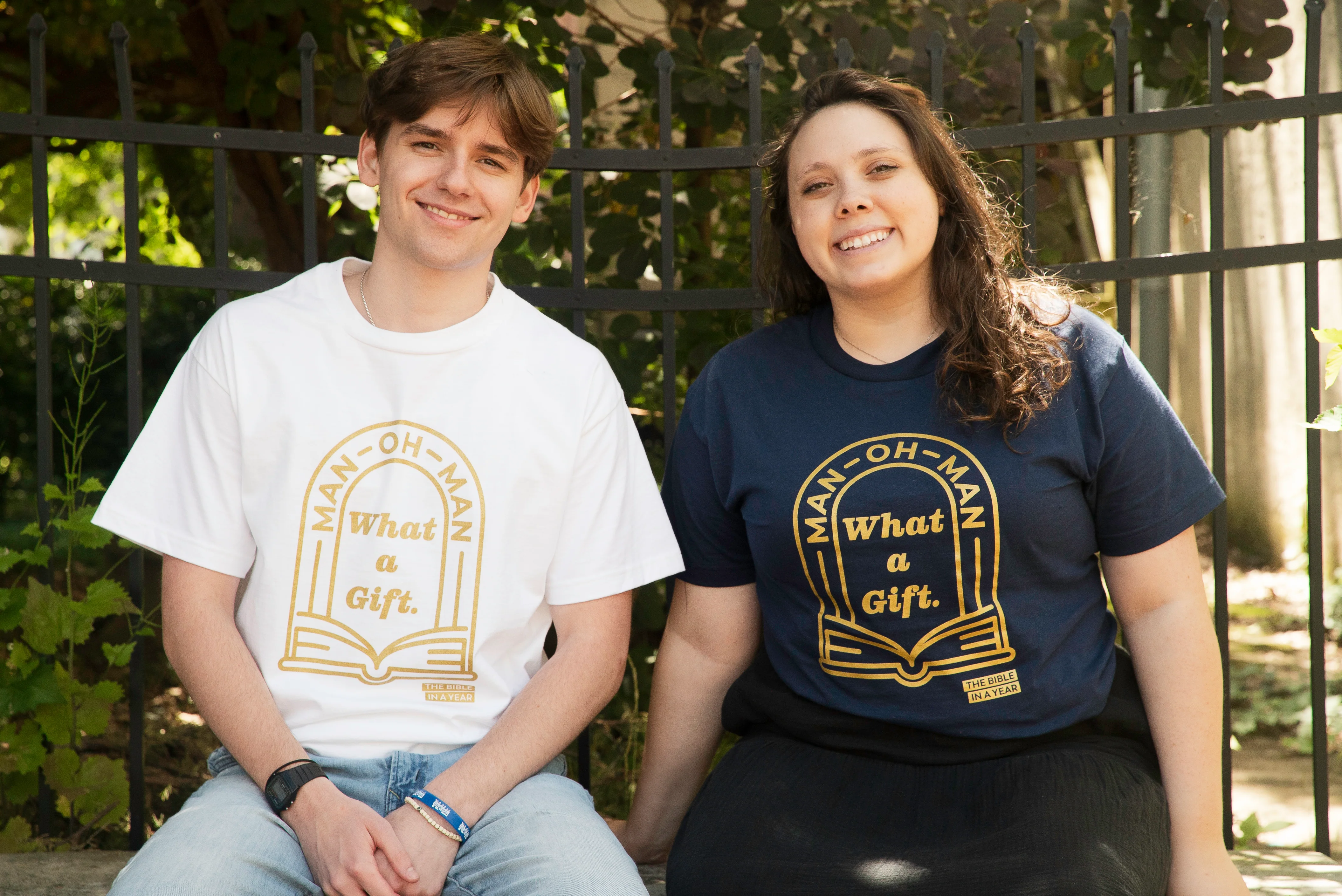 "Man Oh Man" / Bible in a Year Crew T-Shirt - Image 5