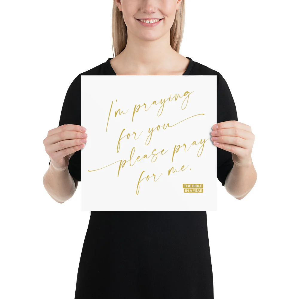 Pray for Me Bible in a Year Prints - Navy 10x10 - Image 2