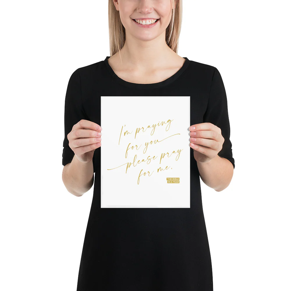 Pray for Me Bible in a Year Prints - Navy 10x10 - Image 3