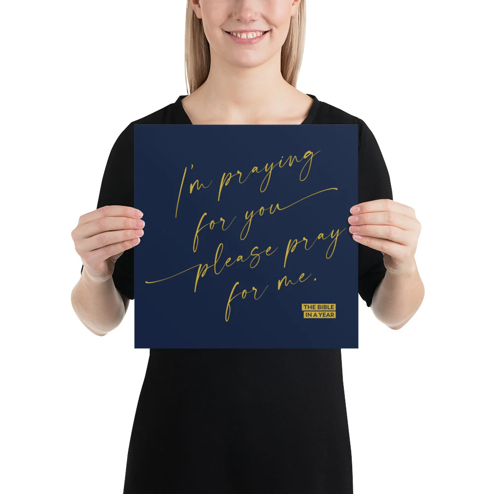 Pray for Me Bible in a Year Prints - Navy 10x10 - Image 2