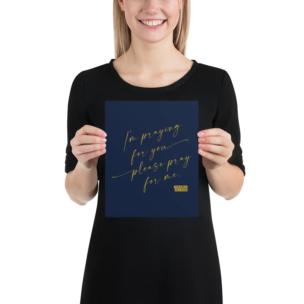 Pray for Me Bible in a Year Prints - Navy 10x10 - Image 3