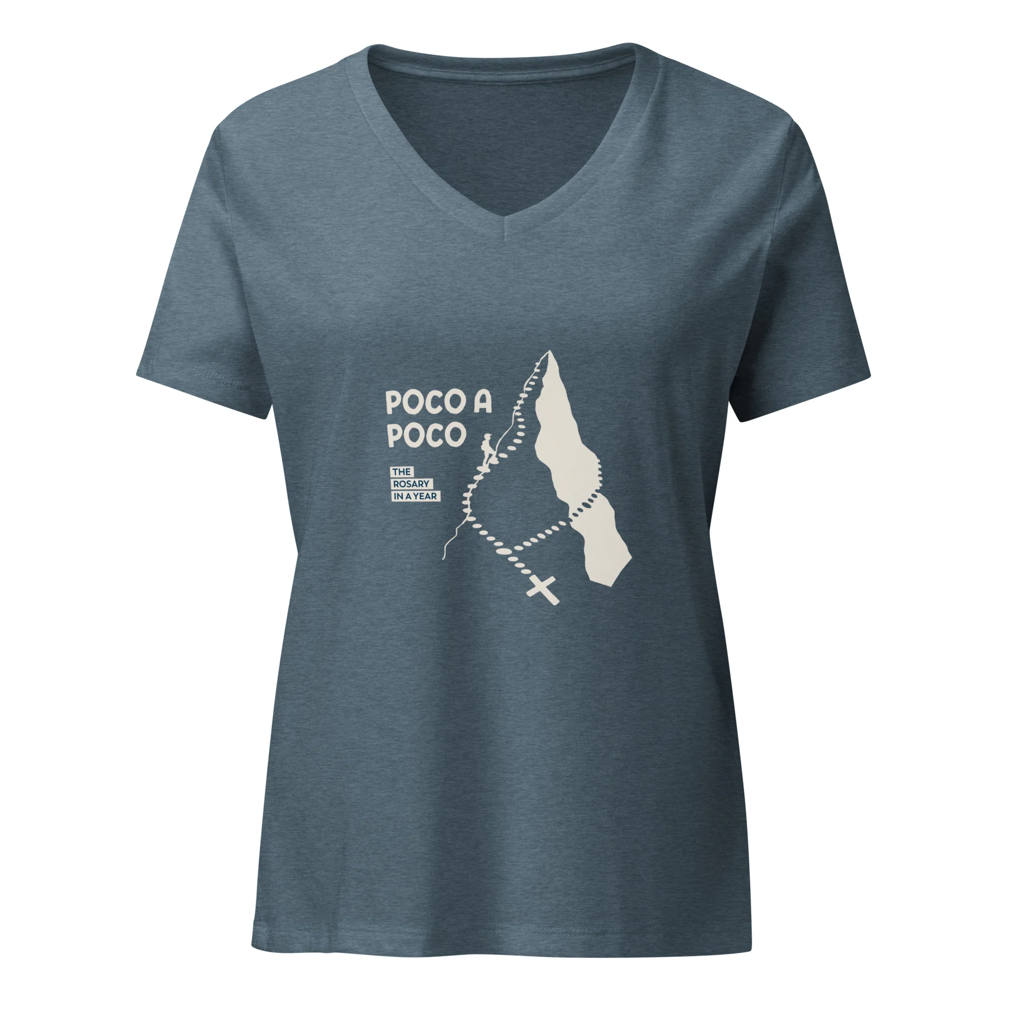 Rosary in a Year Poco a Poco V-Neck Women's Shirt - Image 8