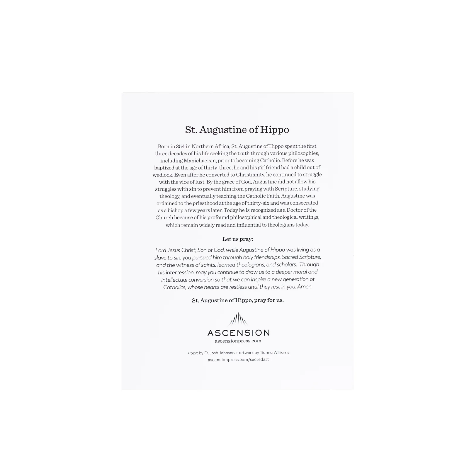 St. Augustine Prayer Cards (Pack of 10) - Image 3