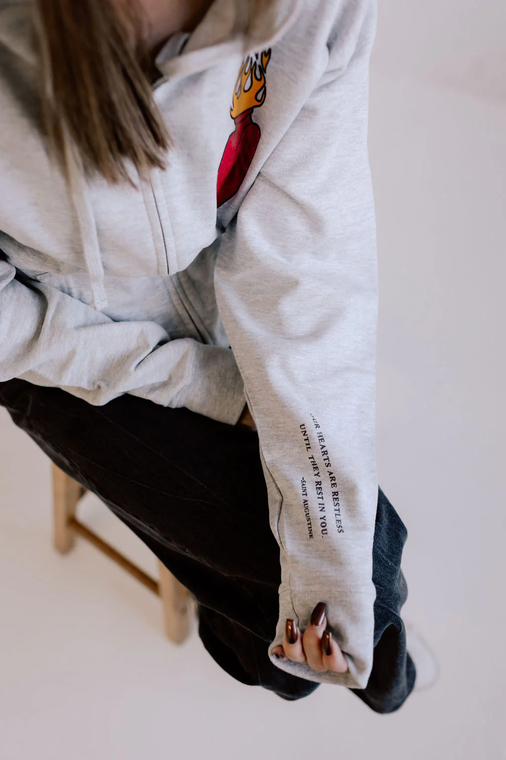 "Our Hearts Are Restless" / St. Augustine Hoodie - Image 12