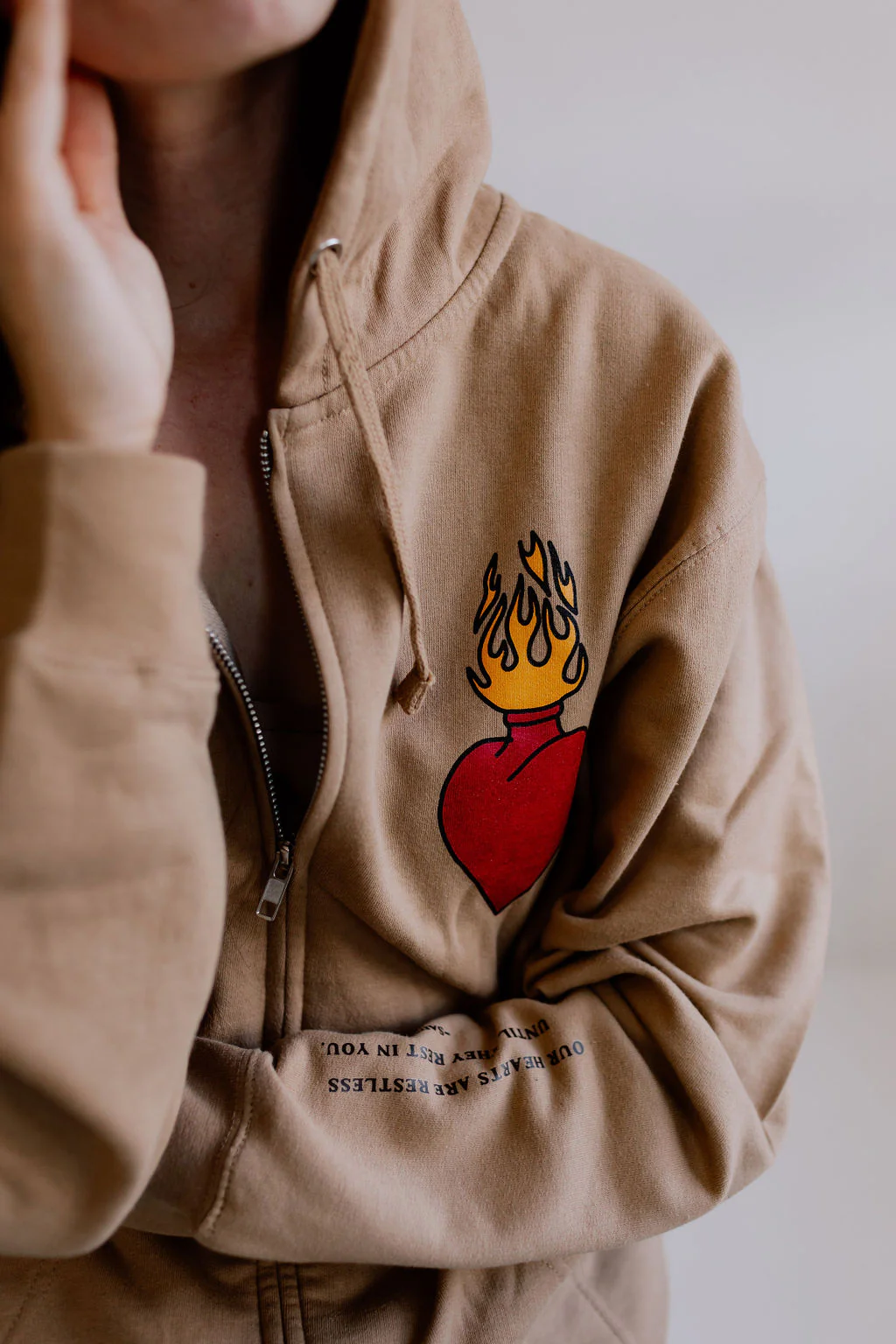 "Our Hearts Are Restless" / St. Augustine Hoodie - Image 5