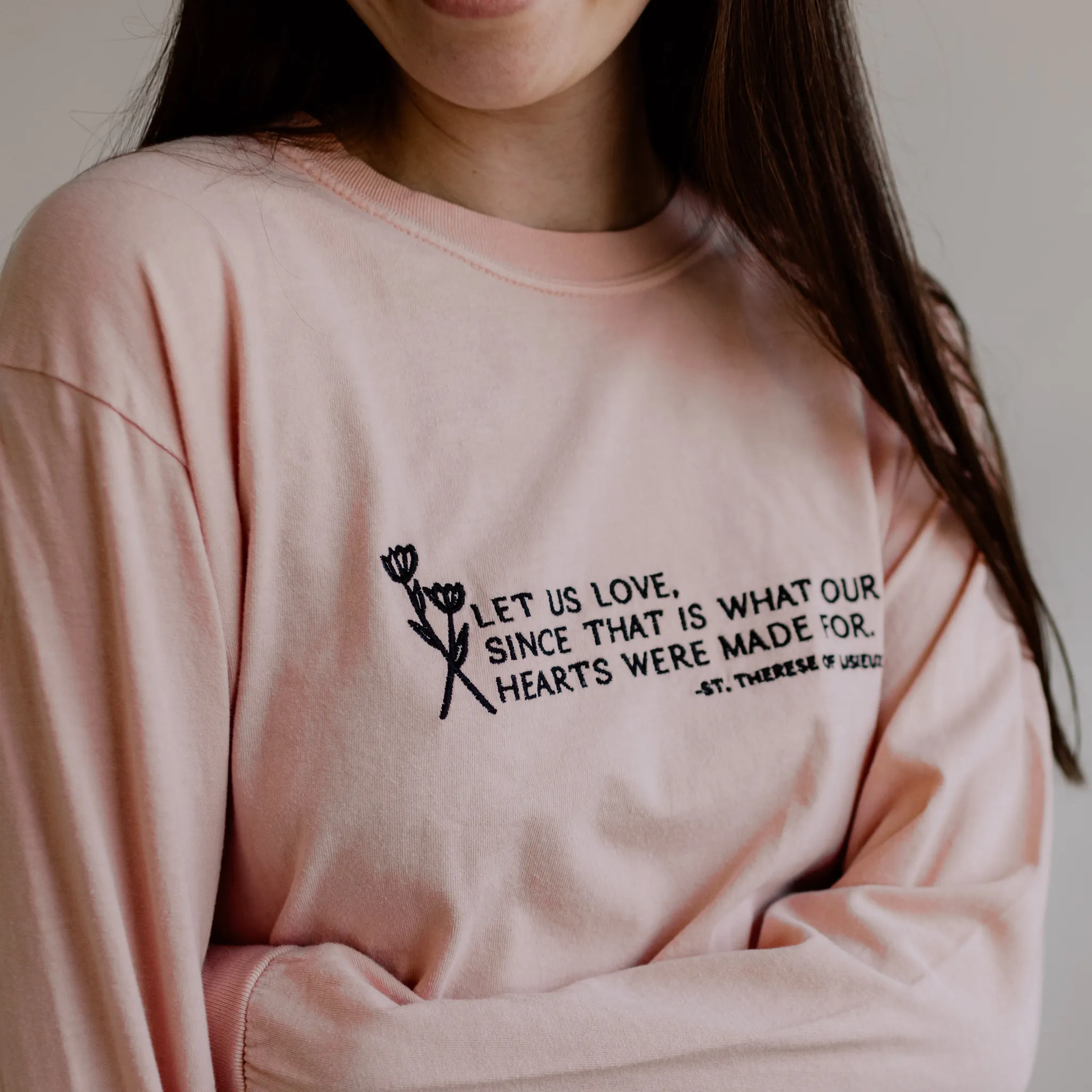 "Let us Love" / St. Thérèse of Lisieux T-Shirt - Image 10